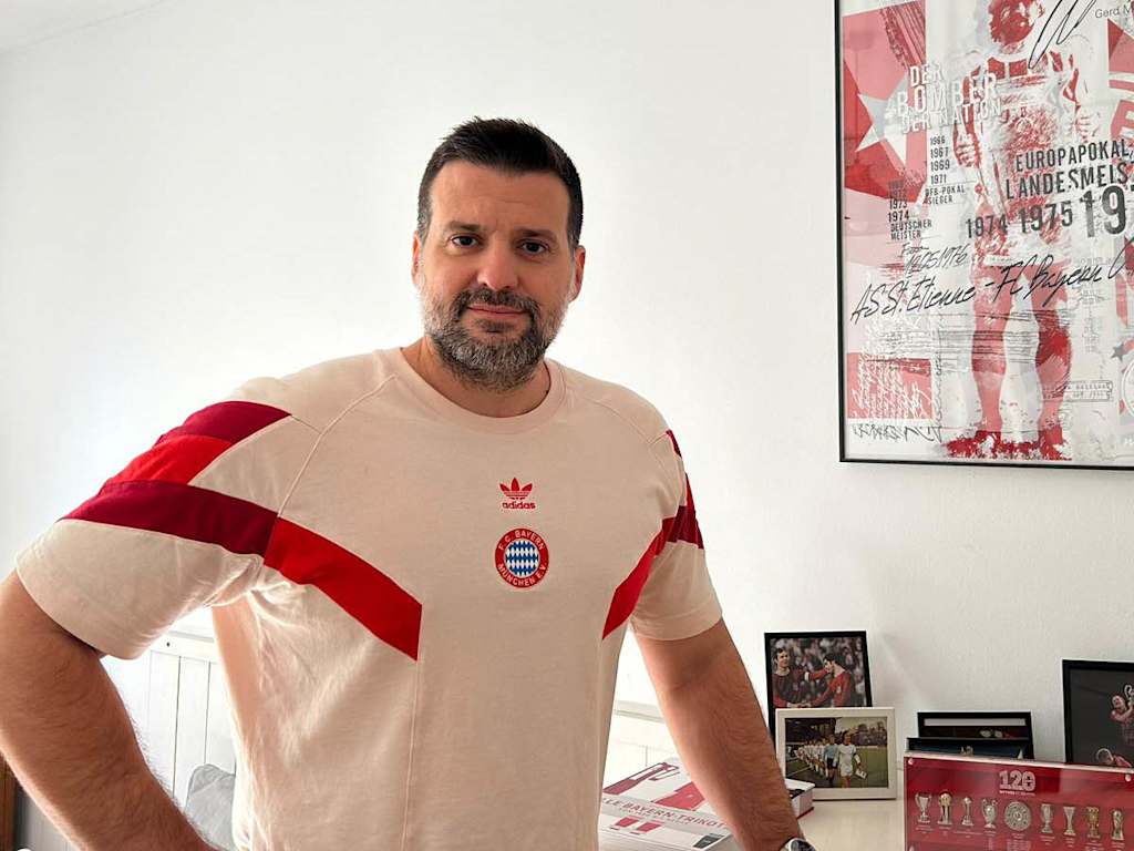 Catalan Bayern fan Marc at his private Bayern museum