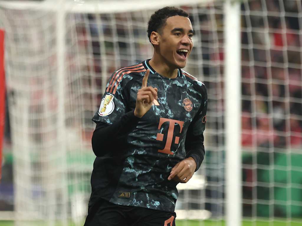 Jamal Musiala bejubelt einen Treffer gegen Mainz 05