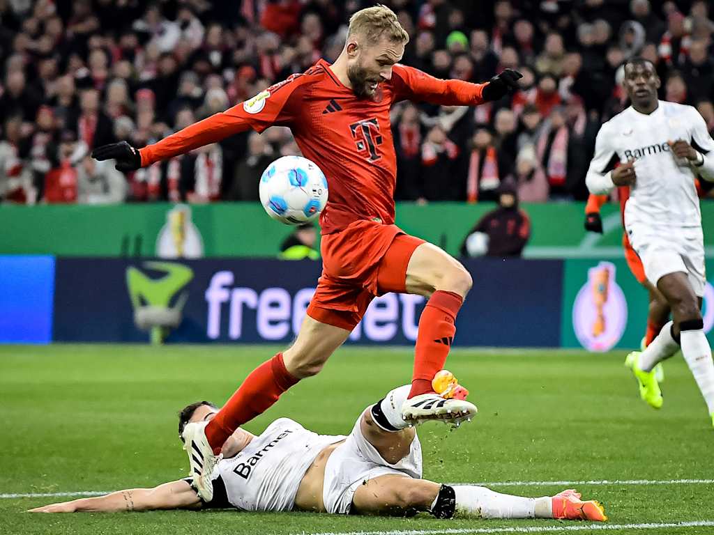 Eine Szene im Pokalspiel zwischen dem FC Bayern und Bayer 04 Leverkusen