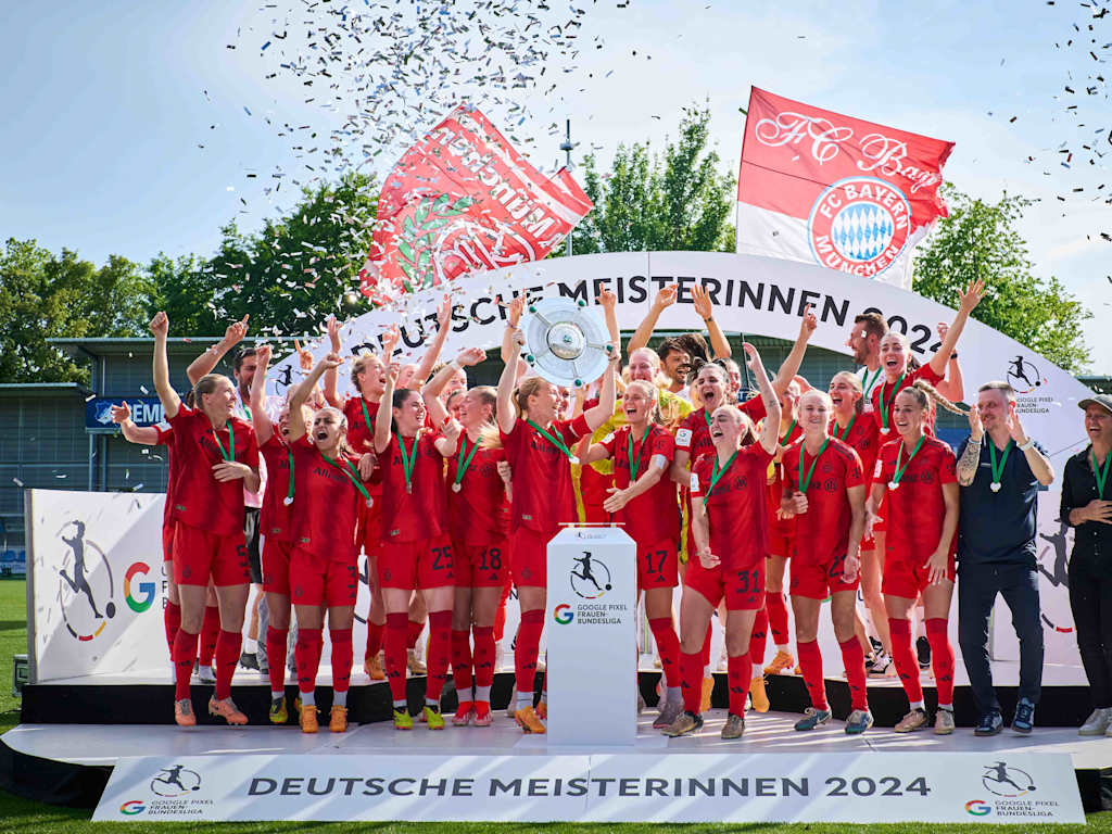 FC Bayern Women celebrate the 2024 German championship