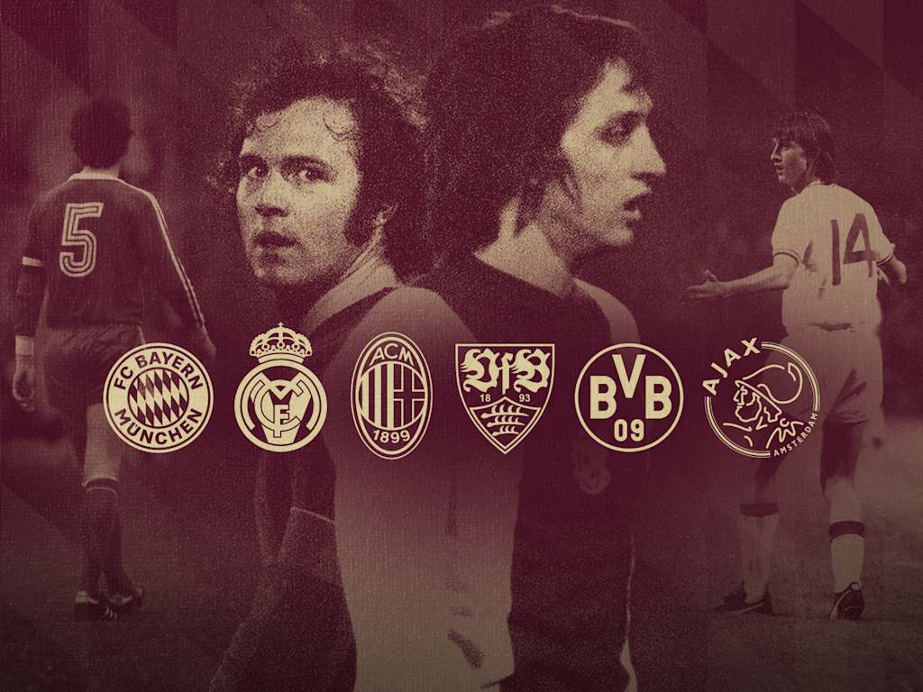 Graphic with images of Franz Beckenbauer and Ajax Amsterdam