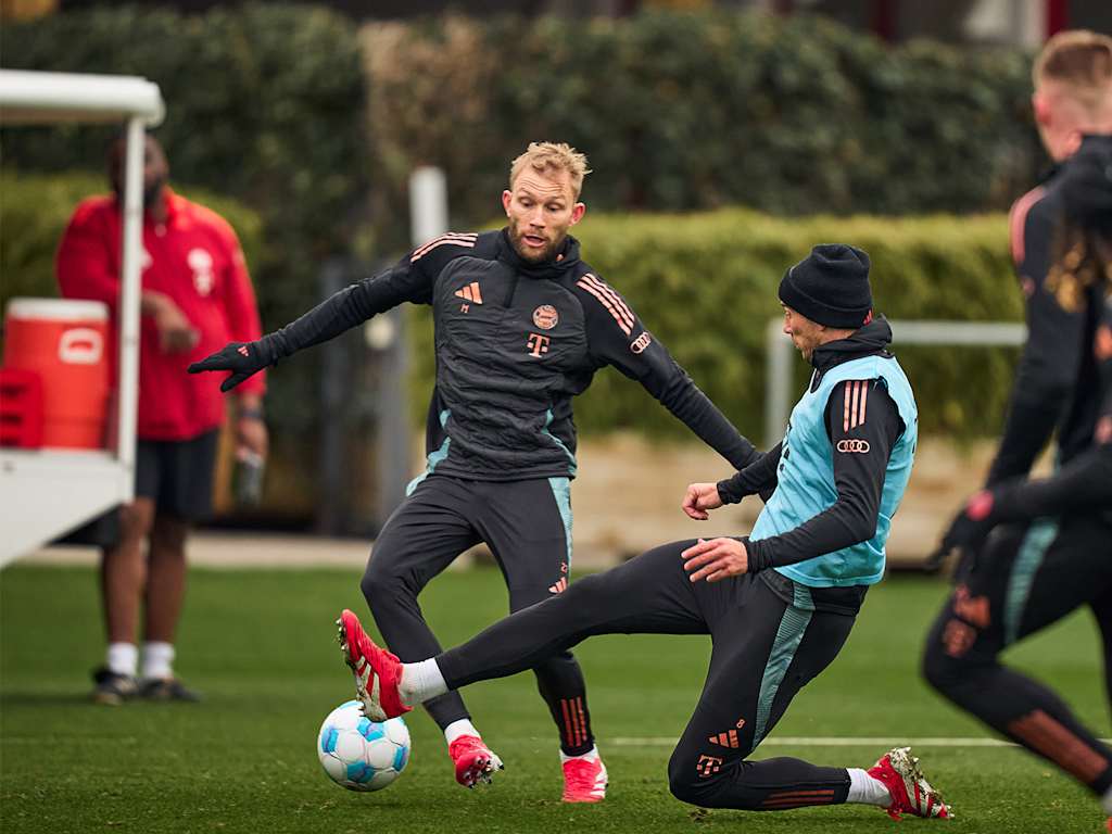 Konrad Laimer Leon Goretzka Bayern training Union Berlin