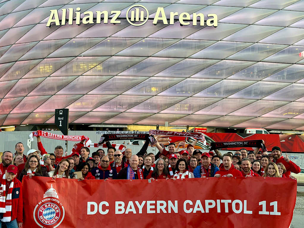 FC Bayern Fanclub DC Capitol 11 in front of the Allianz Arena