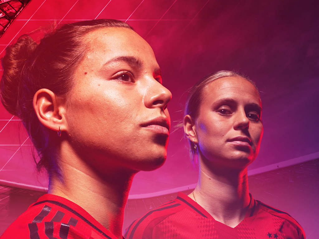Lena Oberdorf and Klara Bühl against a red background