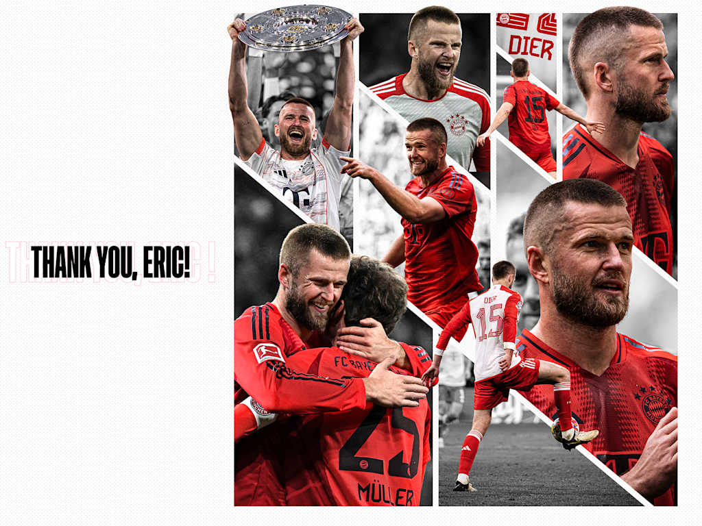 Farewell graphic for Eric Dier with photos of Dier and the words "Thank you, Eric!"