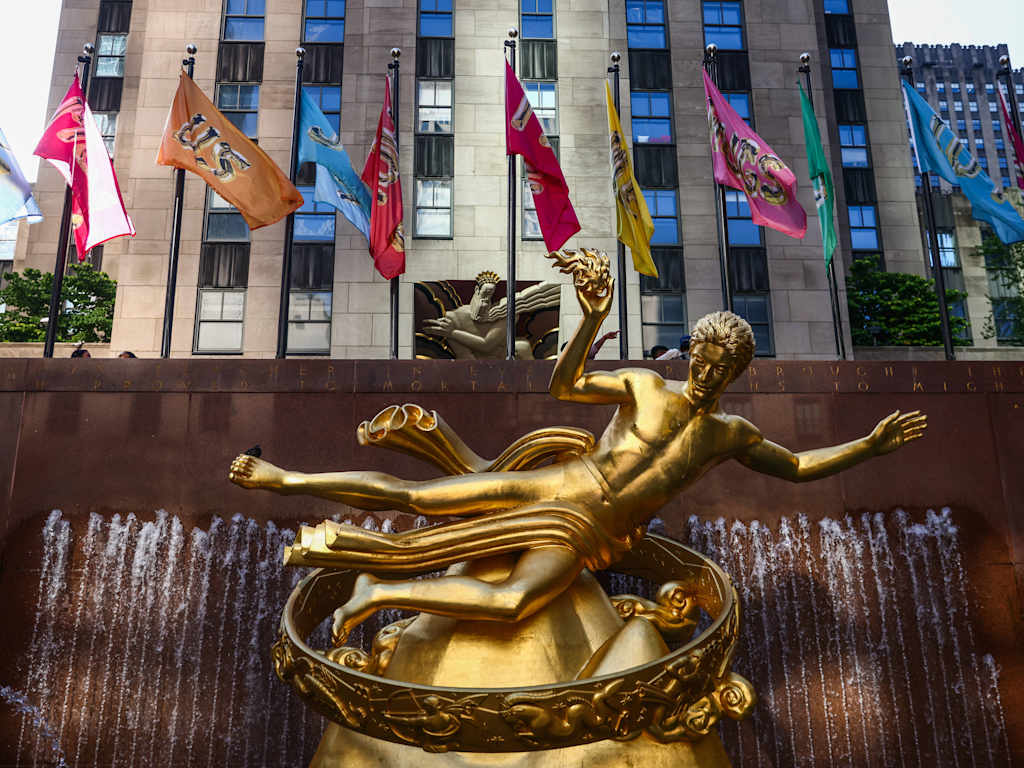 The Rockefeller Centre with the famous statue of Prometheus