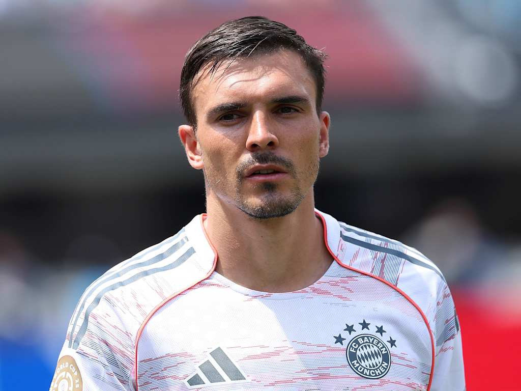 João Palhinha in FC Bayern's white away shirt