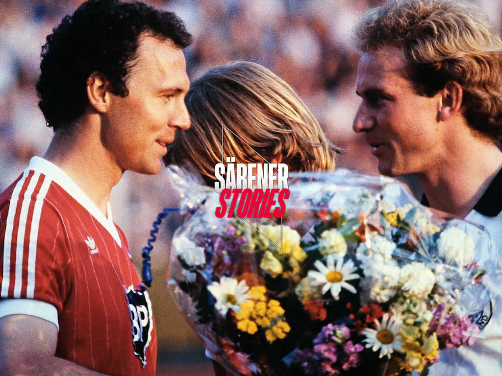 Das Abschiedsspiel des Kaisers 1982 in Hamburg, mit DFB-Kapitän Kalle Rummenigge.