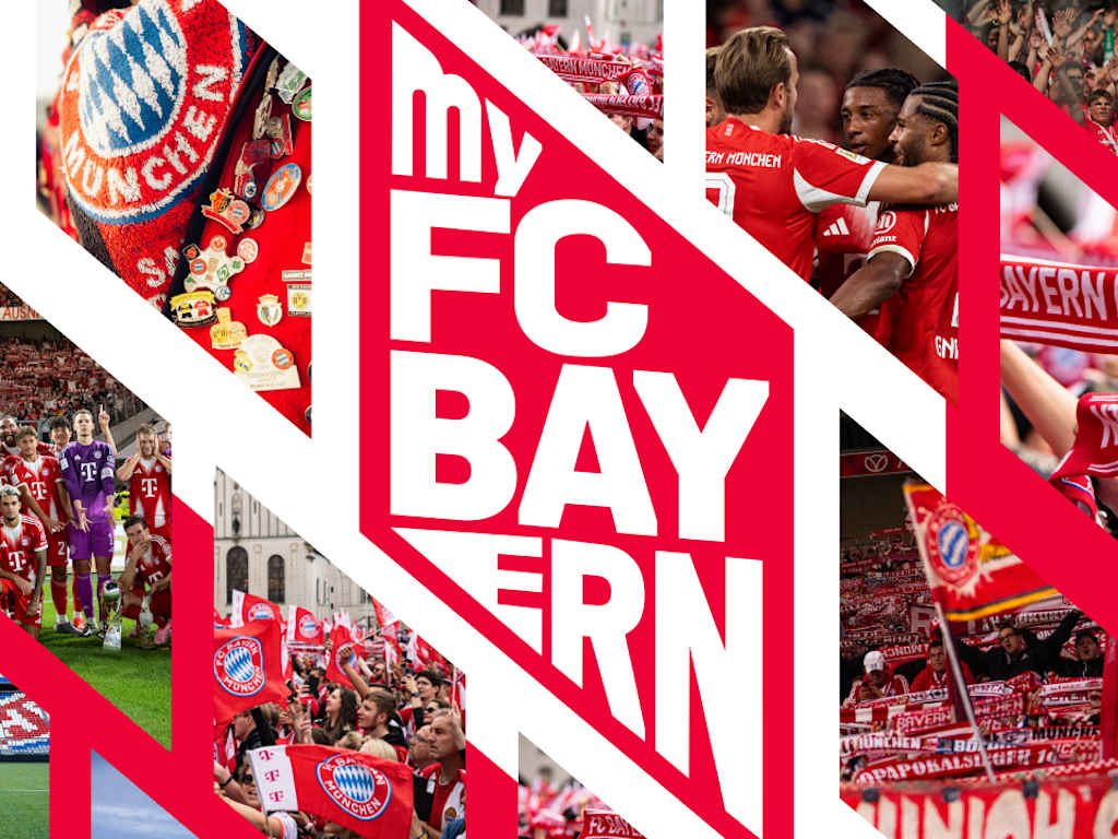 A graphic with Bavarian diamonds and the word MyFCBAYERN