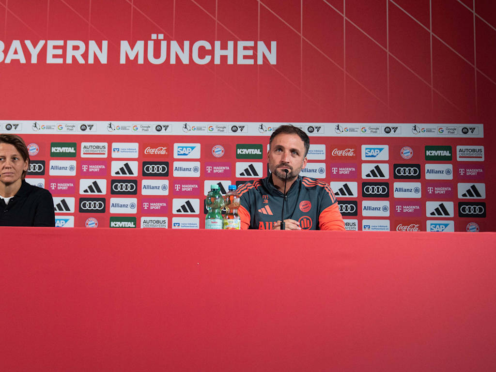 Pressetalk der FC Bayern Frauen vor dem Topspiel gegen Wolfsburg