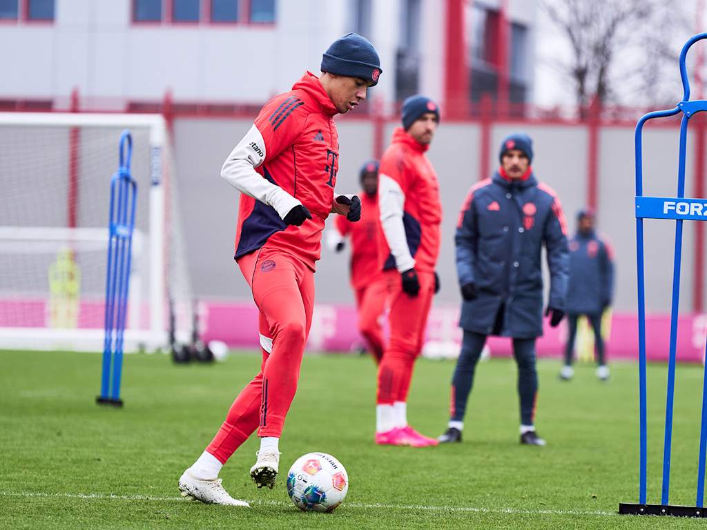 Jamal Musiala im Training des FC Bayern