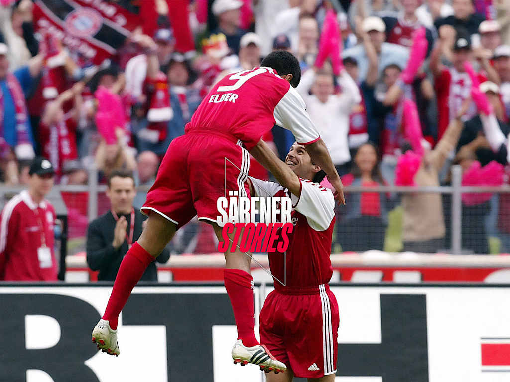 Höhenflüge: Giovane Élber und Mehmet Scholl sorgten für Tore – und Spaß.