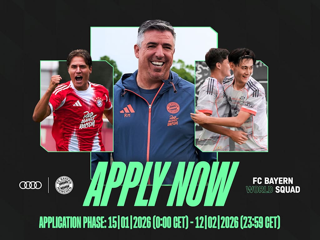 Graphic for FC Bayern World Squad with lettering Apply now