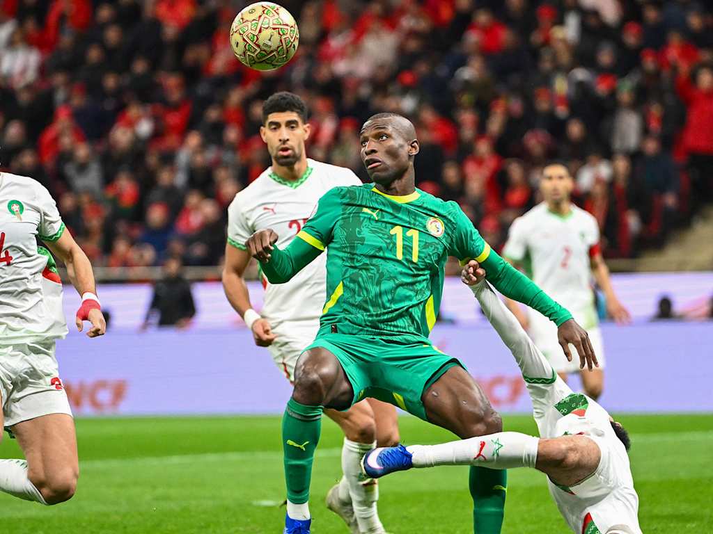Nicolas Jackson am Ball während des Afrika-Cup-Finales Senegal gegen Marokko