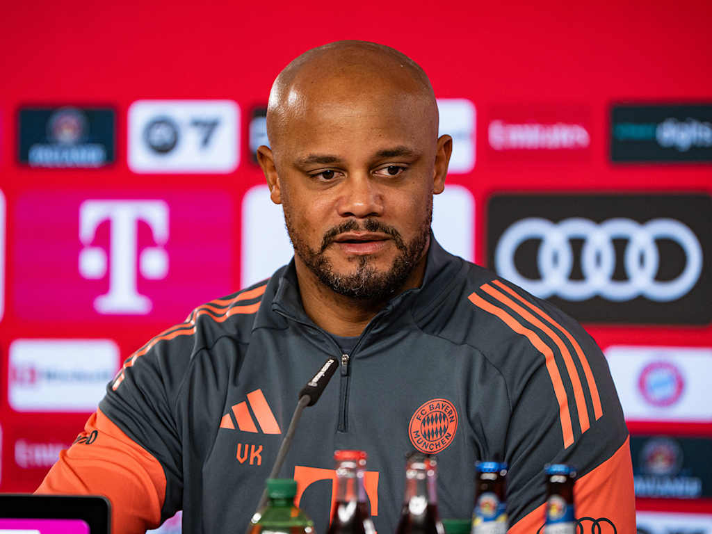 Vincent Kompany spricht im Pressetalk vor dem Bundesliga-Heimspiel gegen die TSG 1899 Hoffenheim.