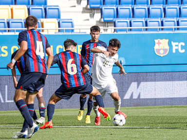 Die U19 des FC Bayern beim Youth League-Spiel gegen den FC Barcelona.