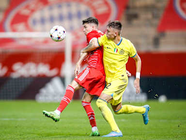 Die U19 des FC Bayern beim Youth League-Heimspiel gegen Inter Mailand.