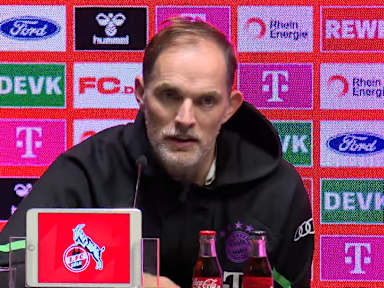 Thomas Tuchel at the press conference after FC Bayern's Bundesliga match at 1. FC Köln.