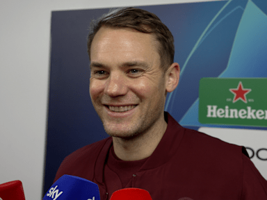 Manuel Neuer interviewed after the Champions League match in Manchester