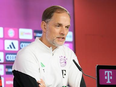 Thomas Tuchel spricht im Pressetalk des FC Bayern