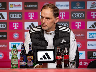 Thomas Tuchel auf der Pressekonferenz nach dem Bundesliga-Spiel des FC Bayern gegen Borussia Dortmund