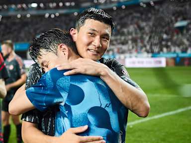Minjae Kim und Heung-min Son auf Audi Summer Tour 2024 in Korea