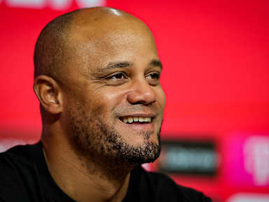 Vincent Kompany at the press conference after FC Bayern's Bundesliga match against TSG Hoffenheim
