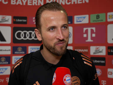 Harry Kane interviewed after the Bundesliga match against TSG Hoffenheim
