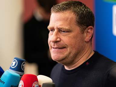 Max Eberl im Interview nach dem Champions League-Spiel des FC Bayern gegen Inter Mailand