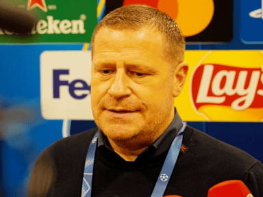 Max Eberl im Interview nach dem Champions League-Spiel des FC Bayern bei Inter Mailand