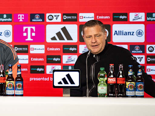 Sportvorstand Max Eberl und Trainer Vincent Kompany sprechen im Pressetalk vor dem Bundesliga-Spiel gegen den SV Werder Bremen.