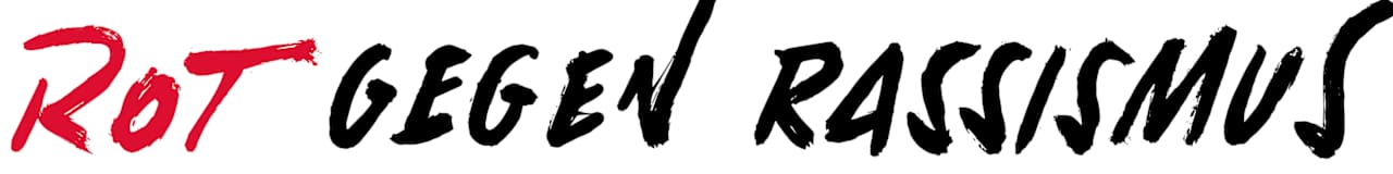 Schriftzug Rot gegen Rassismus