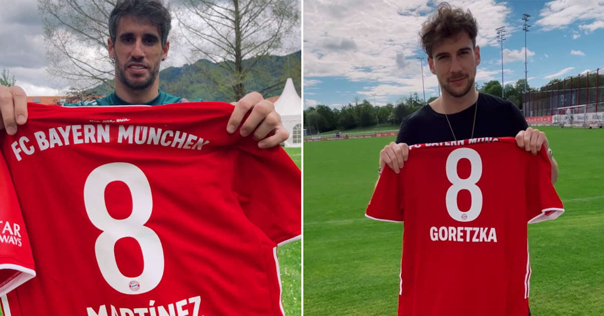 Video: Javi Martínez hands over No. 8 shirt to Leon Goretzka
