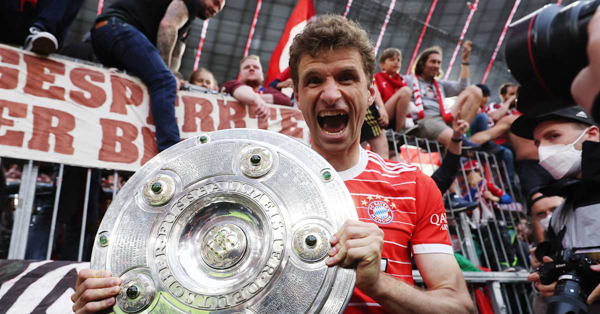Bayern’s record Bundesliga champions Thomas Müller with 12 titles