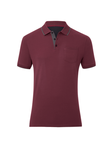 maroon collared shirt