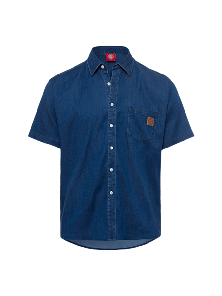 Denim Shirt With Short Sleeves Denim Shirt With Short Sleeves