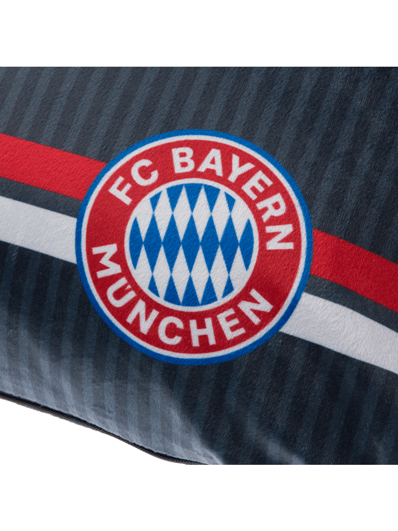 Kissen anthrazit FC Bayern München Logo Plüschkissen Deko 24377 FCB Fanartikel 