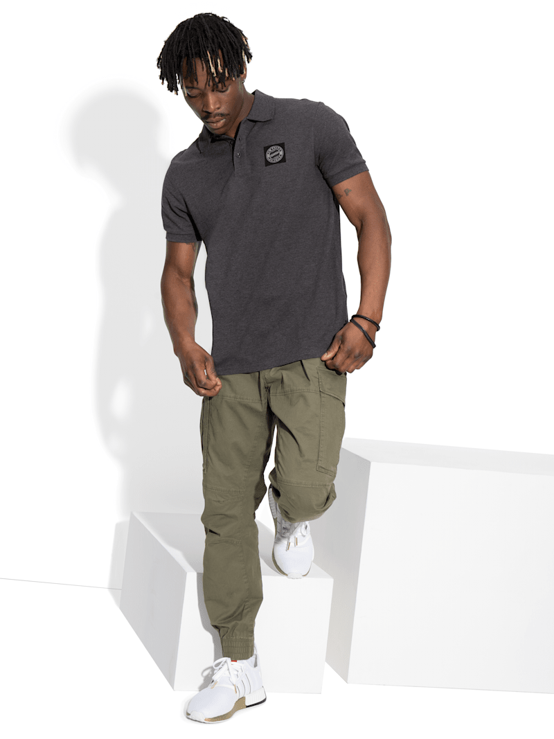 cargo pants and polo shirt