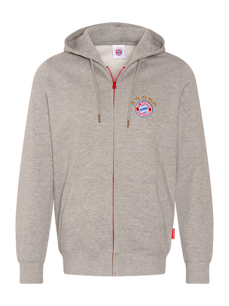 Men Zip hoodie with logo gray | Official FC Bayern Munich Store