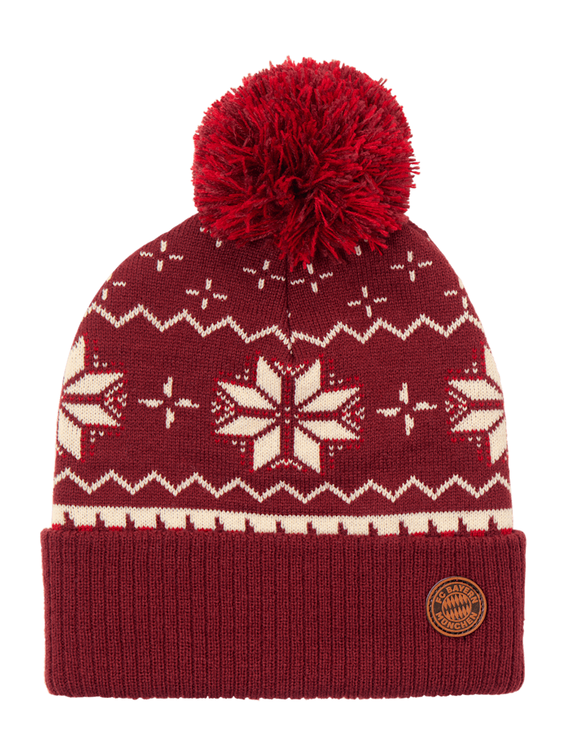 Kids Knit hat winter season red Official FC Bayern Munich Store