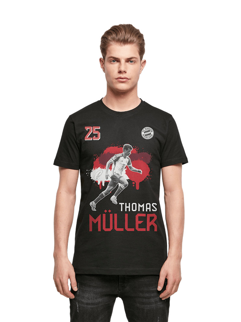 Men Müller T-shirt black | Official FC Bayern Munich Store