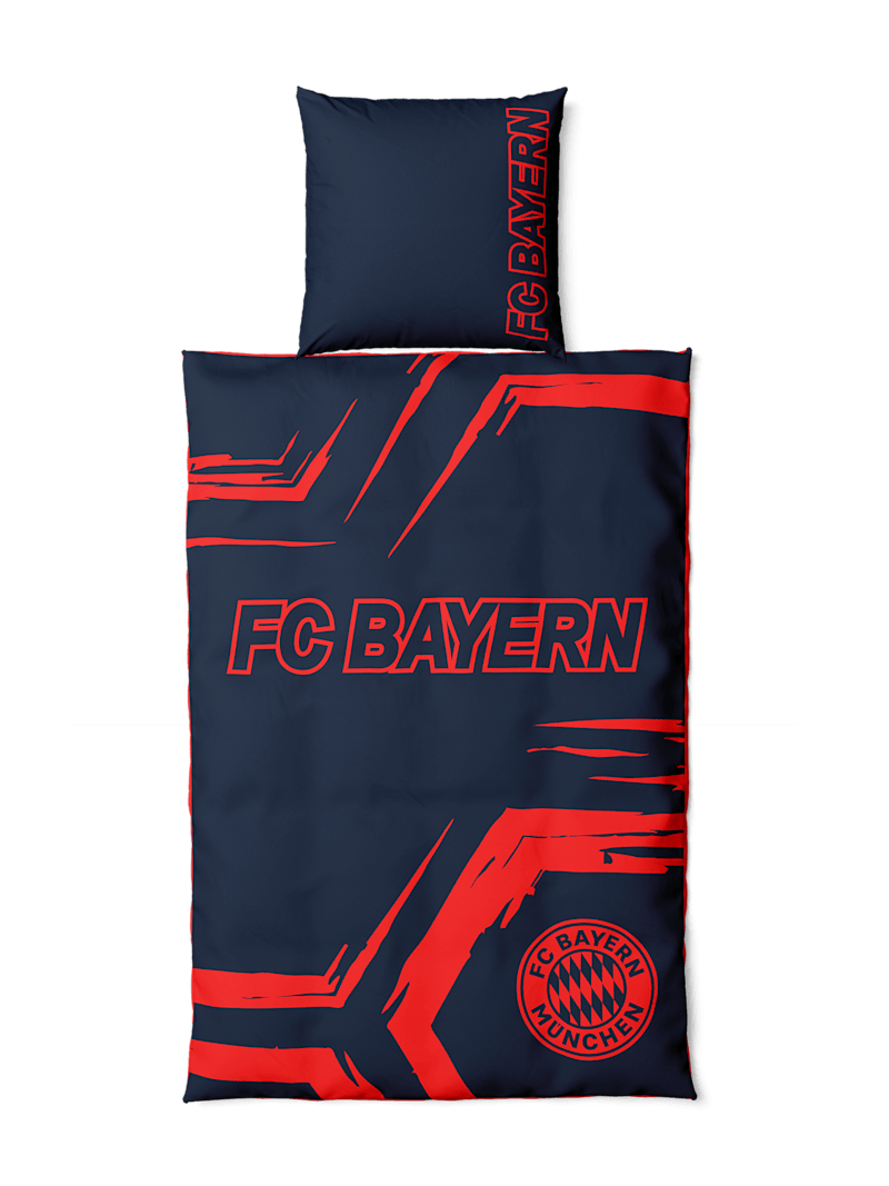 FC Bayern München Bettwäsche – Logo & Streifen, 135x200 / 80x80 Cm, In Rot Bettwäsche FC Bayern