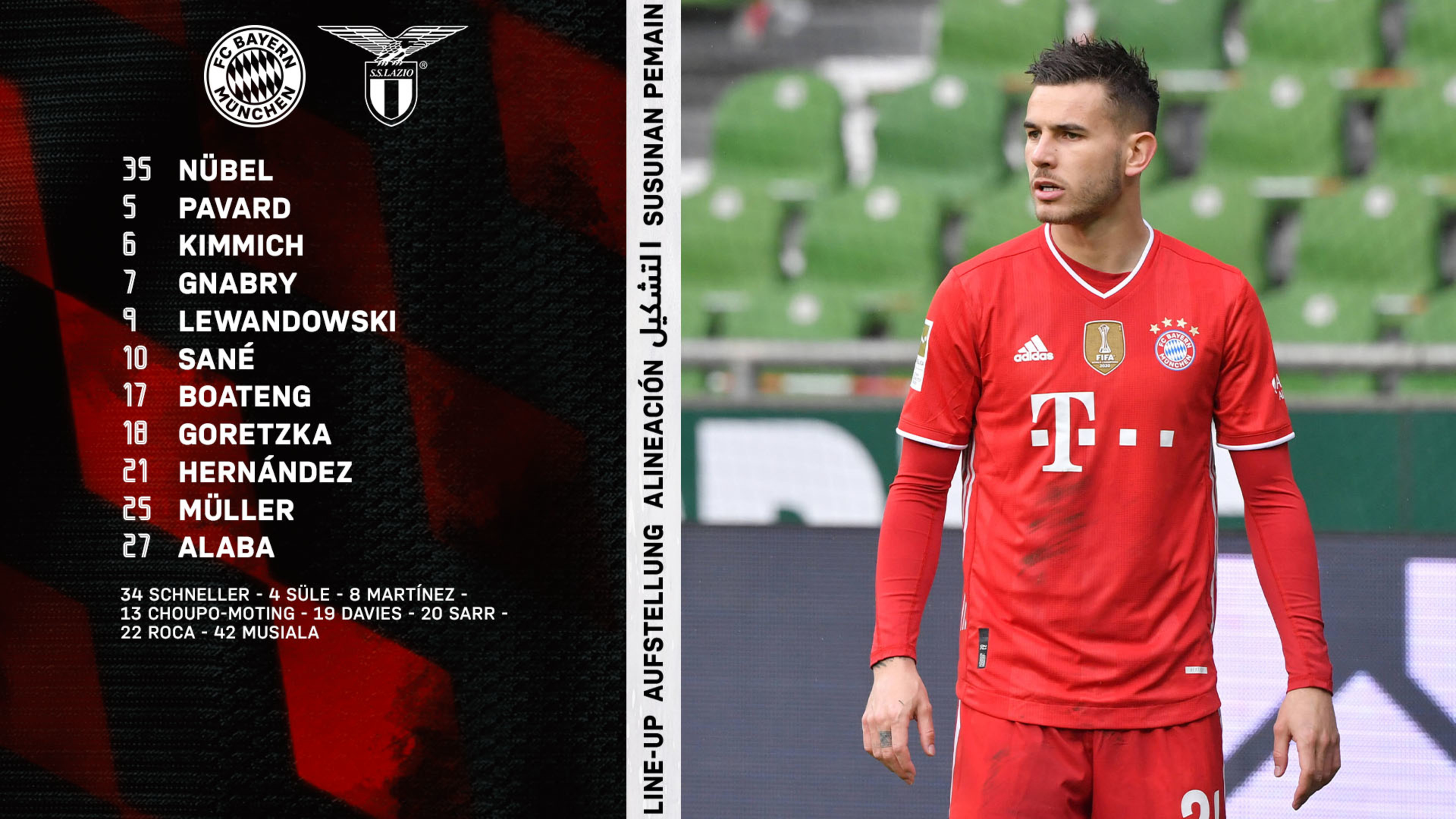 Die Aufstellung Champions League Fc Bayern Lazio Rom