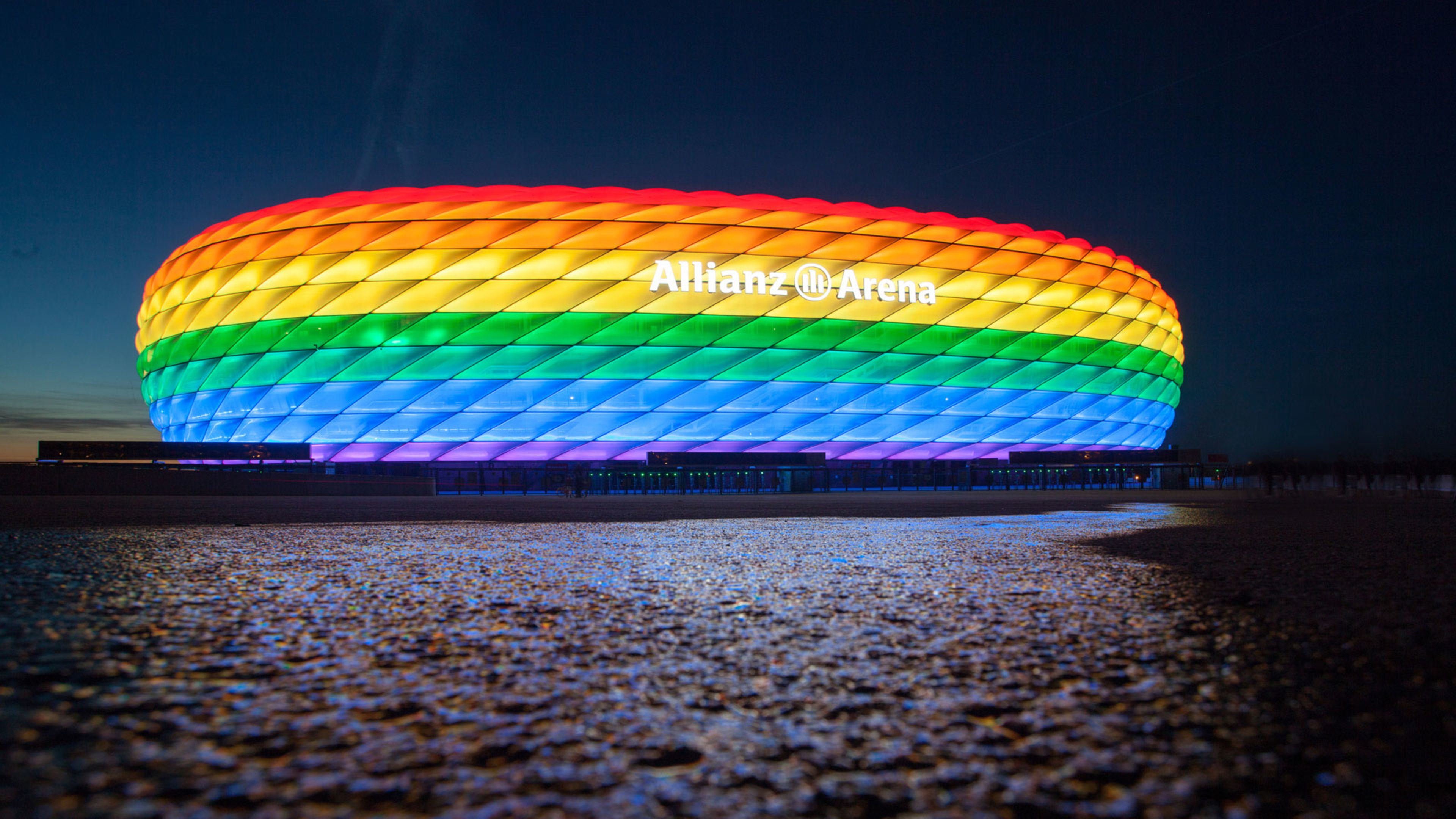 Another Pro Diversity Sign By Fc Bayern Allianz Arena In Rainbow Colours