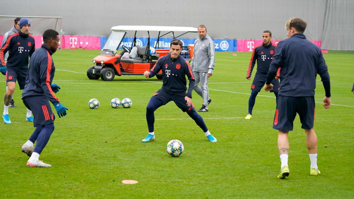 The Day Before The Match Against Olympiacos Fc Bayern Munich
