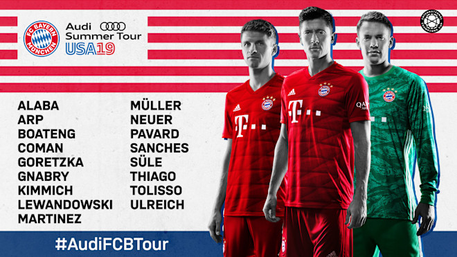アウディ サマーツアー２０１９ ｆｃｂのメンバーリスト Fc Bayern Munich