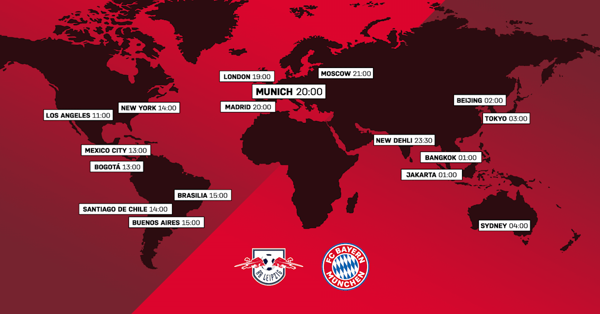 Cup final against Leipzig kickoff times around the world