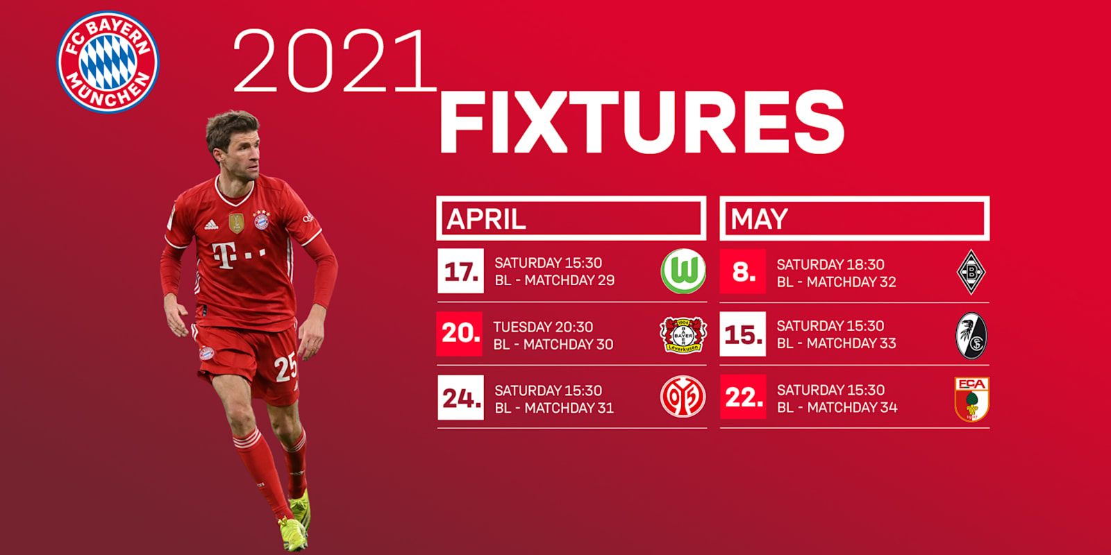 Bundesliga Matchdays 29 to 32 timings announced