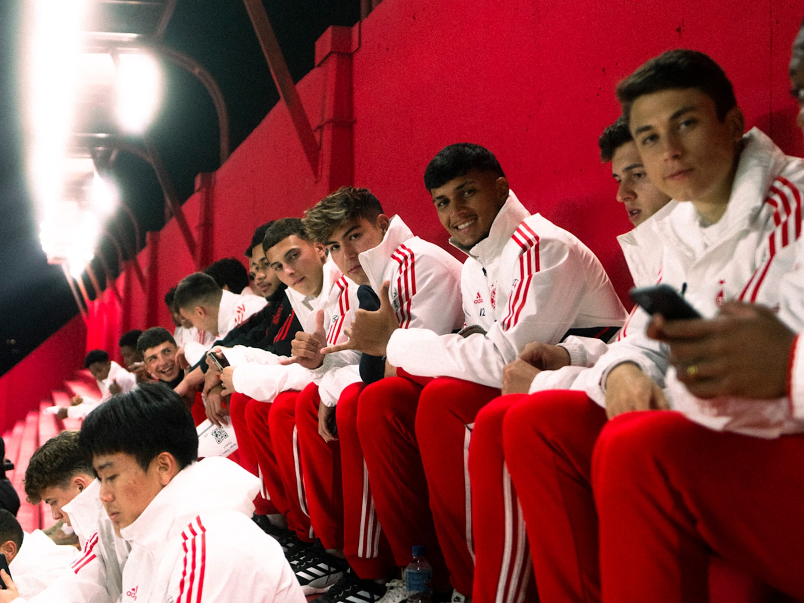 FC Bayern World Squad watching a football game in Argentina