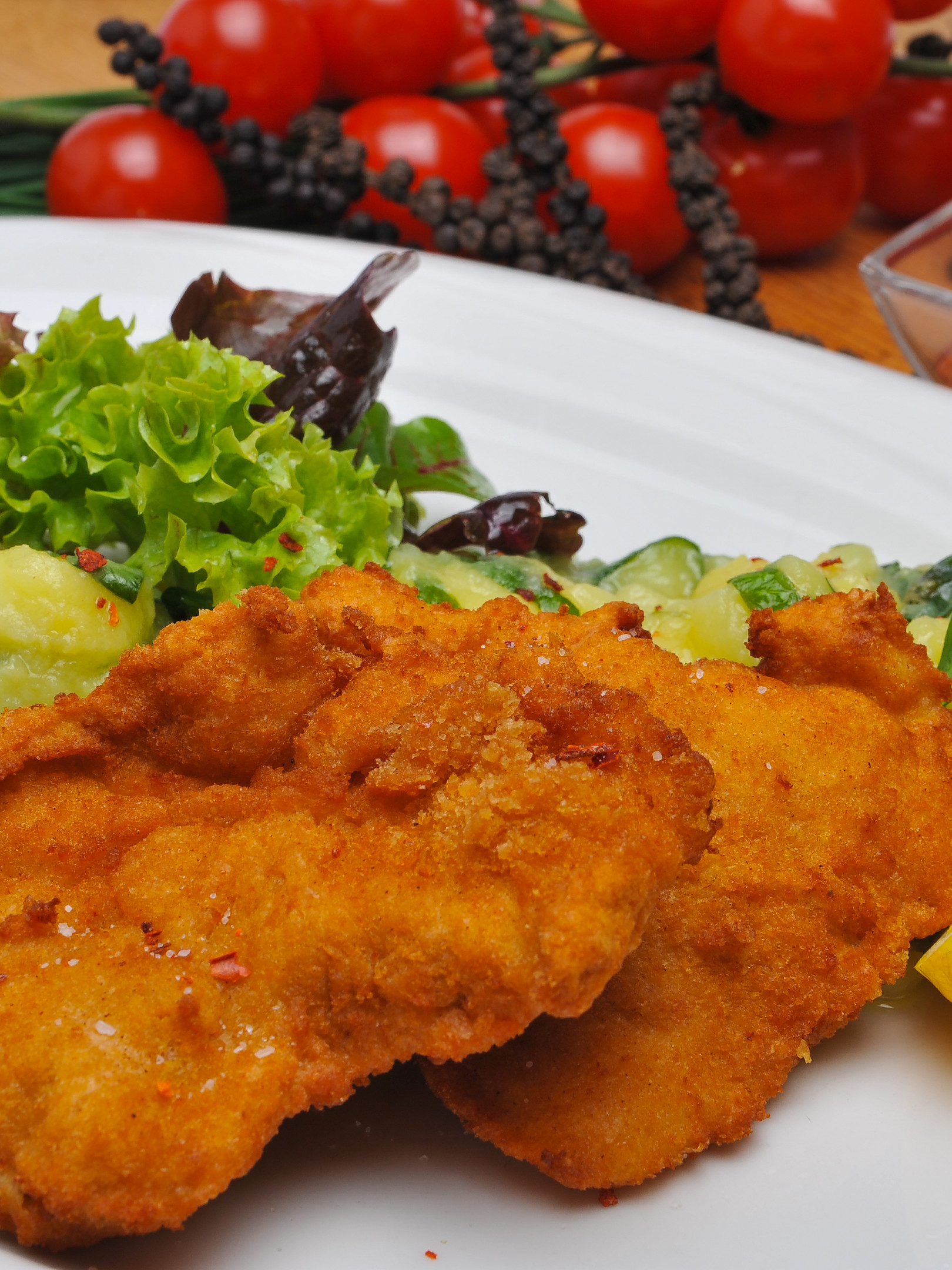 pix Bayerischer Kartoffelsalat Schuhbeck Rezept backhendl auf kartoffel endivien salat